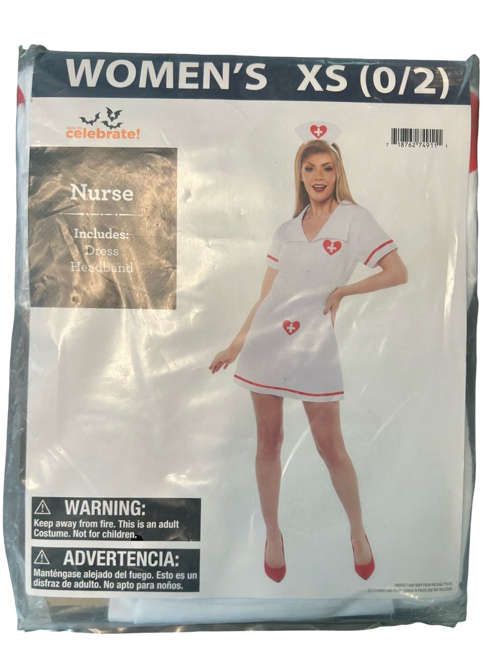 A Way to Celebrate sexy naughty nurse Halloween costume NEW in packaging size XS